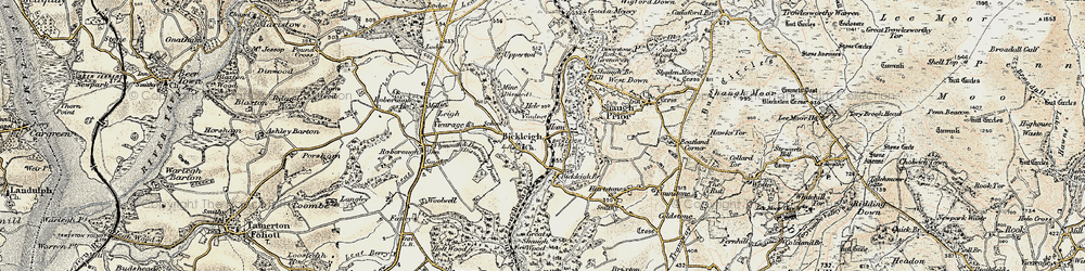 Old map of Bickleigh in 1899-1900