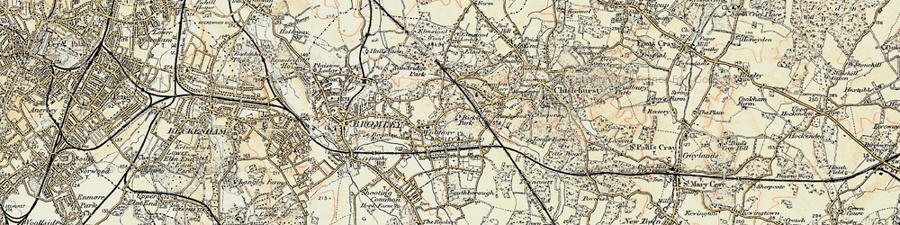 Old map of Bickley in 1897-1902