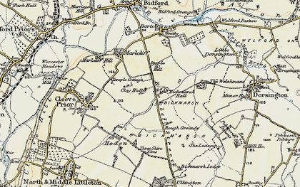 Old map of Bickmarsh in 1899-1901