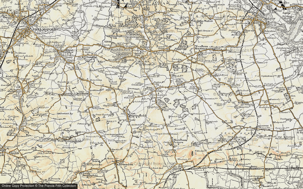 Old Map of Bicknacre, 1898 in 1898