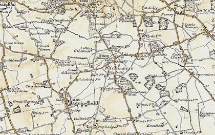 Old map of Bicknacre in 1898