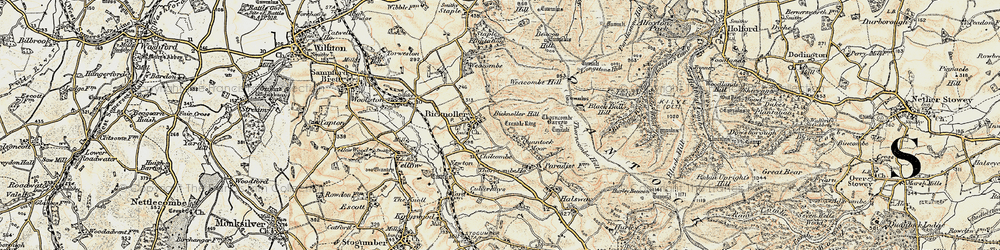 Old map of Black Ball Hill in 1898-1900