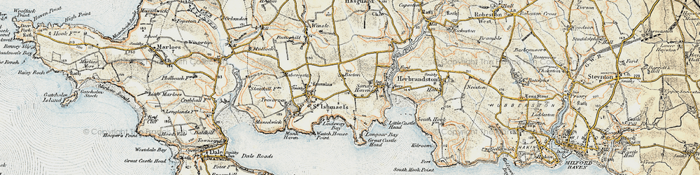 Old map of Lindsway Bay in 0-1912