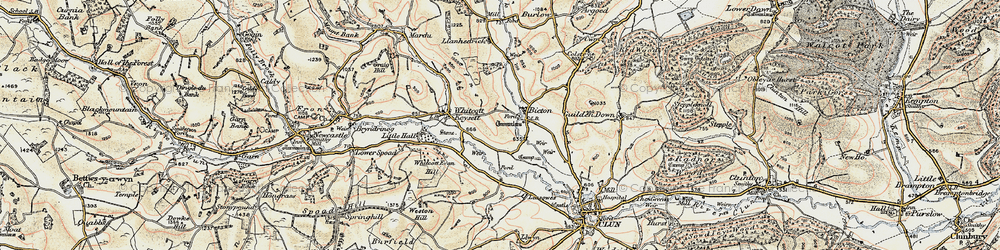 Old map of Bicton in 1901-1903