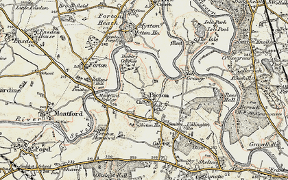 Old map of Bicton Ho in 1902