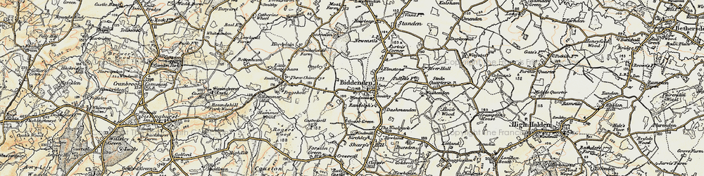 Old map of Biddenden in 1897-1898