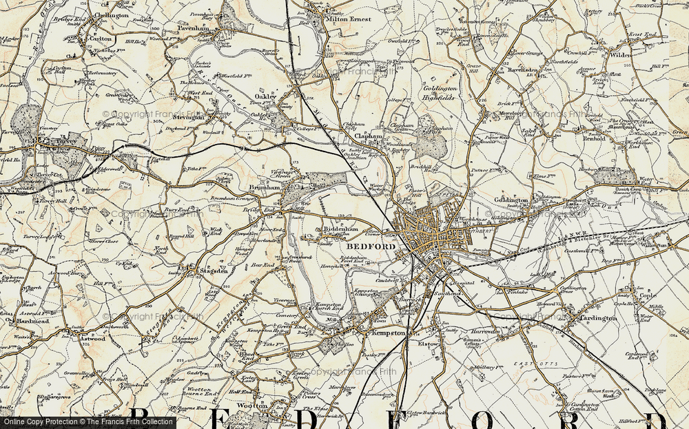Old Map of Biddenham, 1898-1901 in 1898-1901