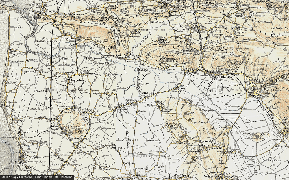 Old Map of Biddisham, 1899-1900 in 1899-1900