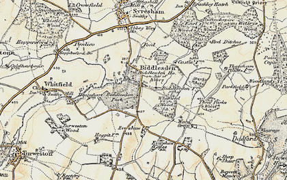 Old map of Whitfield Wood in 1898-1901