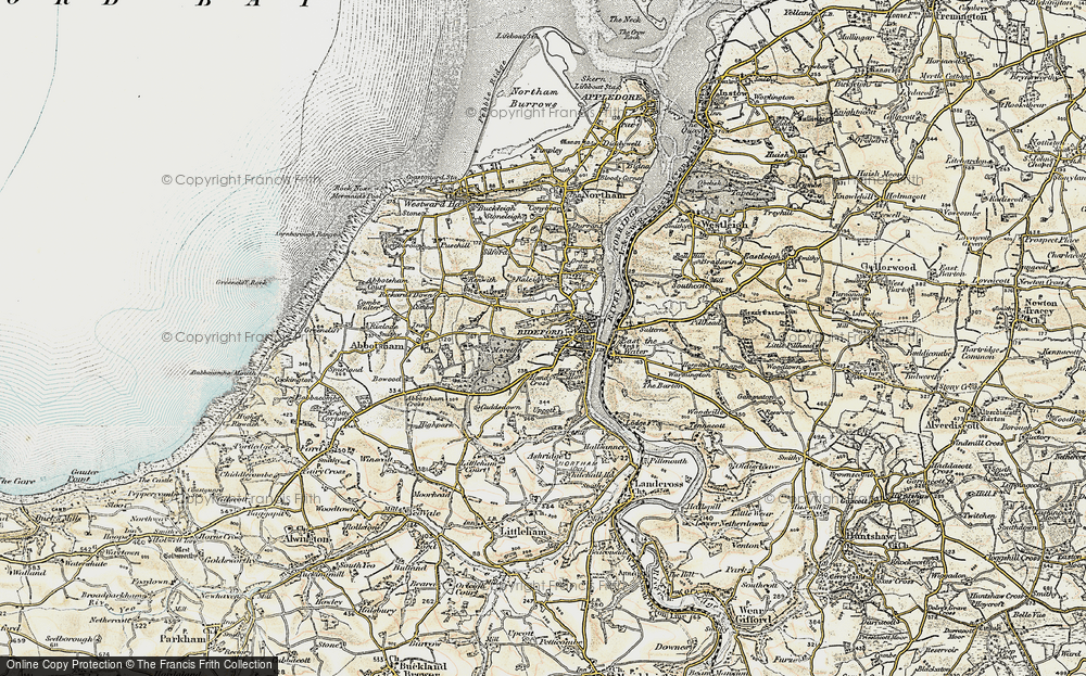 Old Map of Bideford, 1900 in 1900