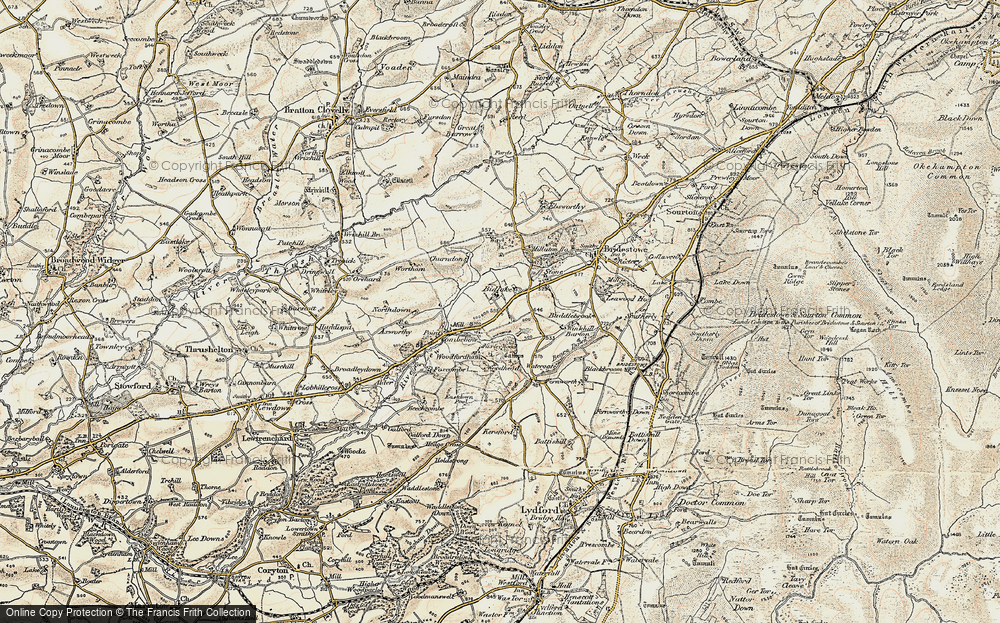 Old Map of Bidlake, 1900 in 1900