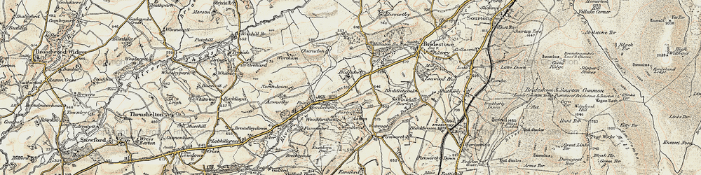 Old map of Bidlake in 1900