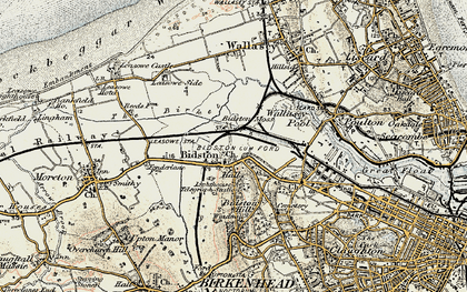 Old map of Bidston in 1902-1903