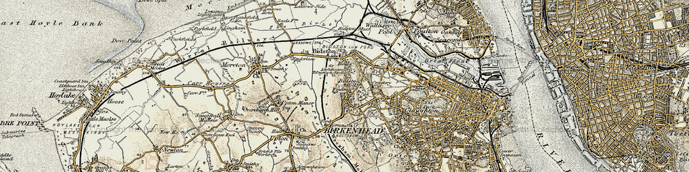 Old map of Bidston Hill in 1902-1903