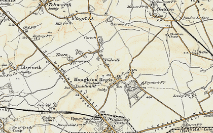 Old map of Thorn in 1898-1899
