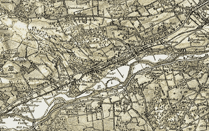 Old map of Bieldside in 1908-1909