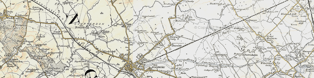 Old map of Bierton in 1898