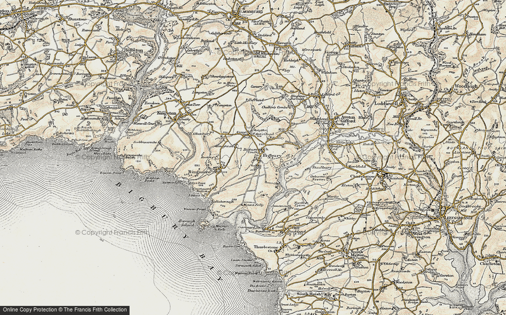 Old Map of Bigbury, 1899-1900 in 1899-1900