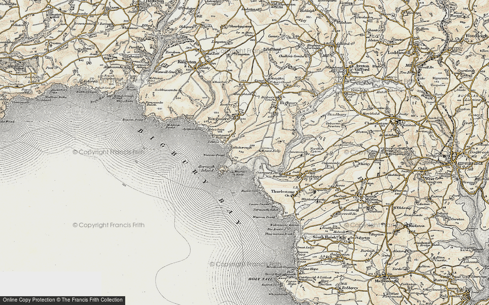 Old Map of Bigbury-on-Sea, 1899-1900 in 1899-1900