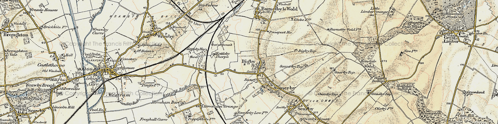 Old map of Bigby in 1903-1908