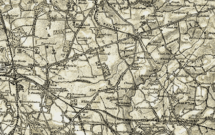 Old map of Biggar Road in 1904-1905