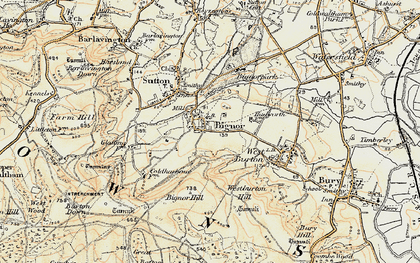 Old map of Bignor Mill in 1897-1900