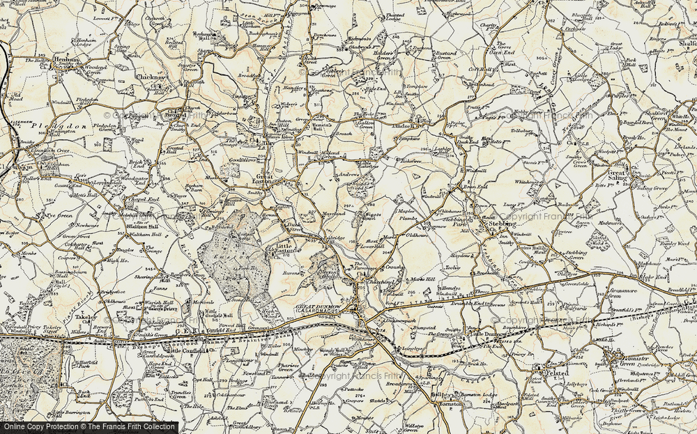 Old Map of Bigods, 1898-1899 in 1898-1899