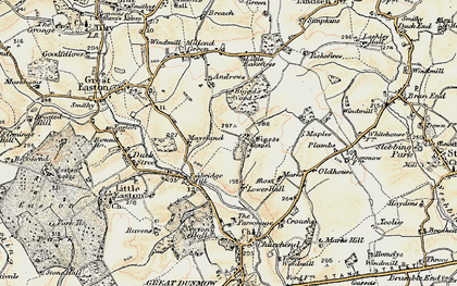 Old map of Bigods in 1898-1899