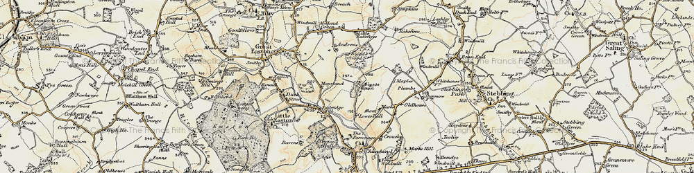 Old map of Bigods in 1898-1899