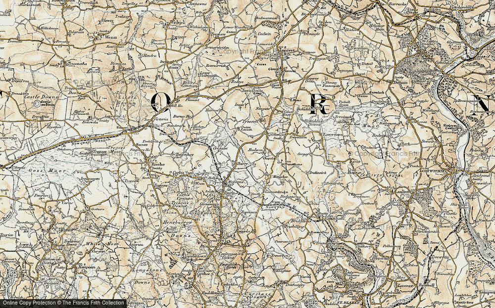 Old Map of Bilberry, 1900 in 1900