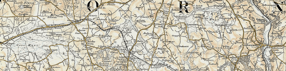 Old map of Bilberry in 1900