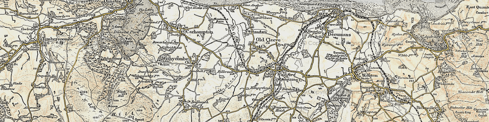 Old map of Bilbrook in 1898-1900