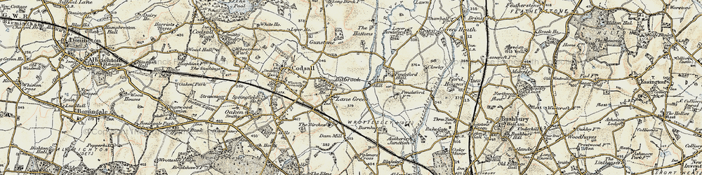 Old map of Bilbrook in 1902