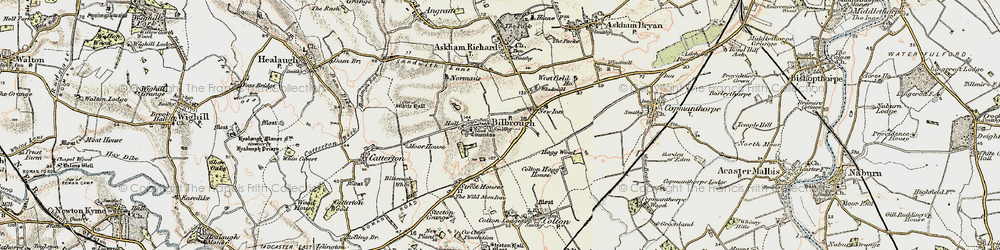 Old map of Bilbrough in 1903