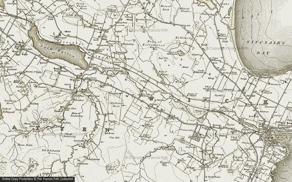 Old Map of Bilbster Mains, 1911-1912 in 1911-1912