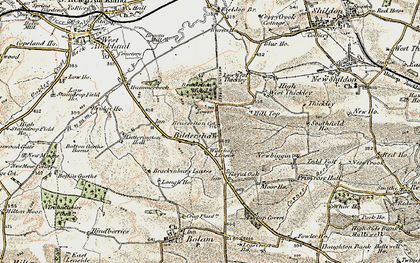 Old map of Bildershaw in 1903-1904