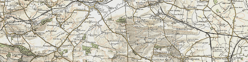 Old map of Bildershaw in 1903-1904