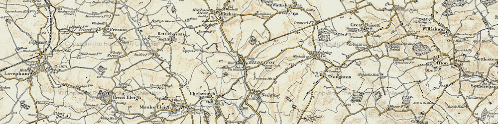 Old map of Bentons in 1899-1901