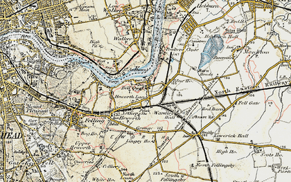 Old map of Bill Quay in 1901-1904