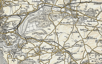 Old map of Billacombe in 1899-1900