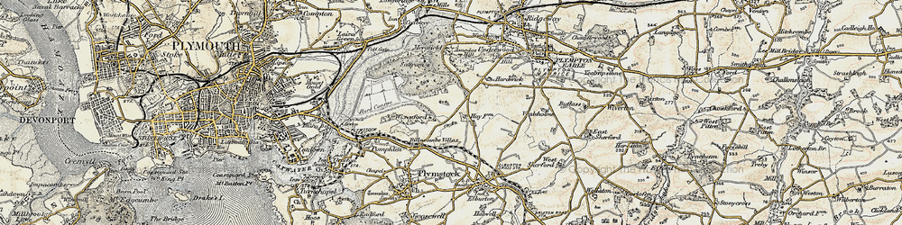 Old map of Billacombe in 1899-1900