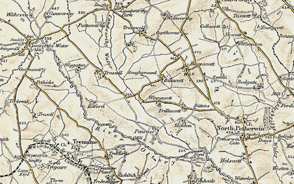 Old map of Winnacott in 1900