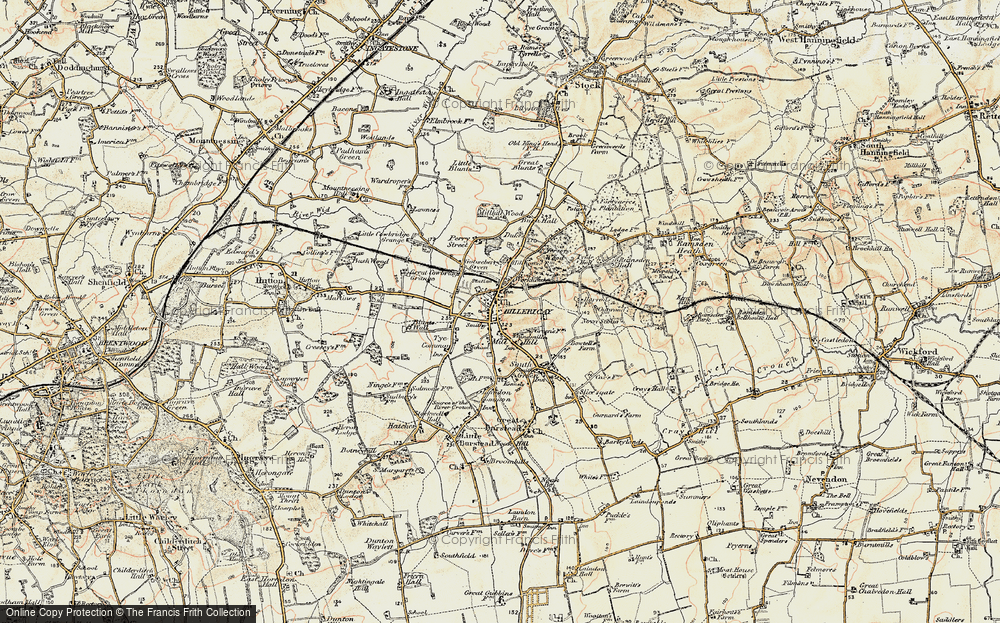Old Map of Billericay, 1898 in 1898