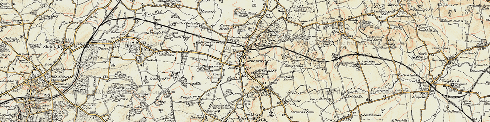 Old map of Billericay in 1898