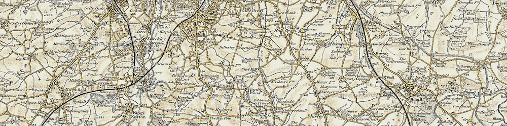 Old map of Billesley in 1901-1902