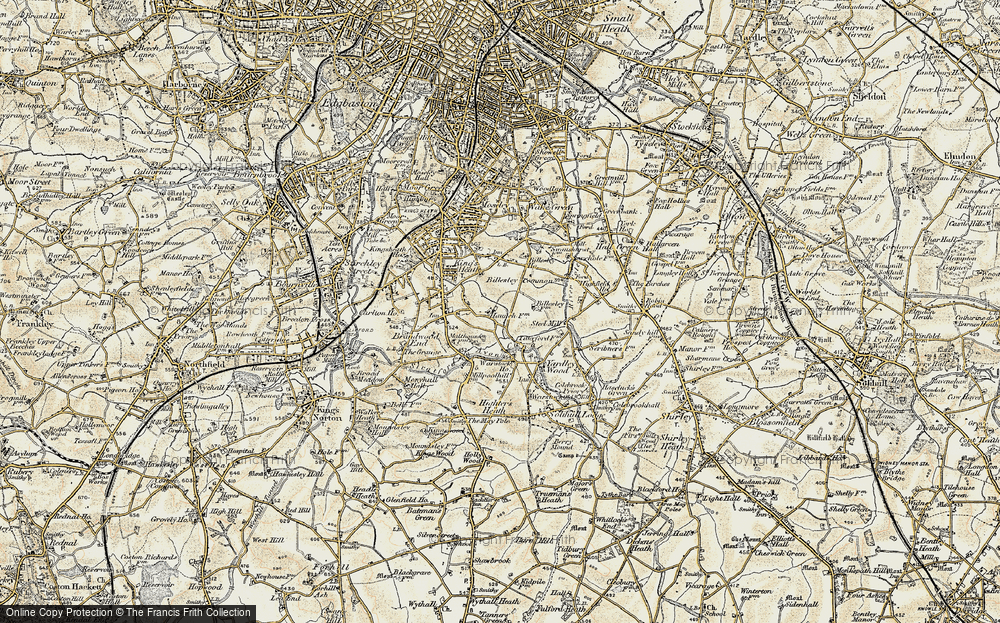 Old Map of Billesley Common, 1901-1902 in 1901-1902