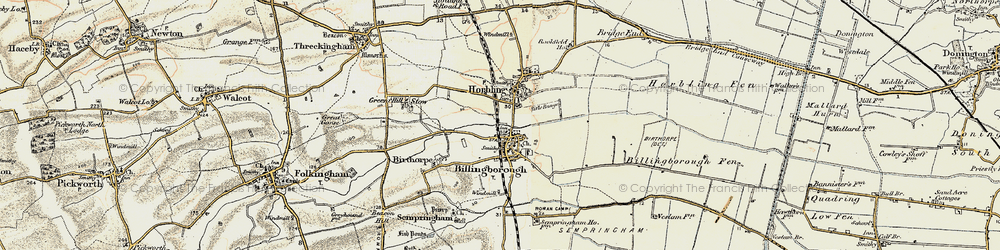 Old map of Billingborough in 1902-1903