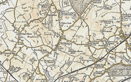 Old map of Billinge in 1903