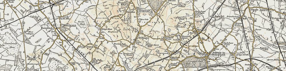 Old map of Billinge in 1903