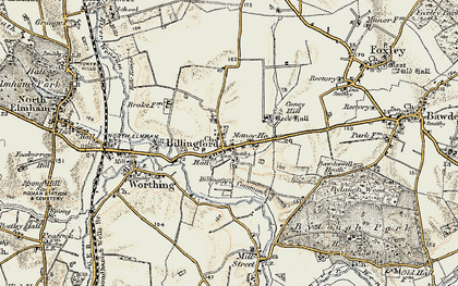 Old map of Billingford Common in 1901-1902